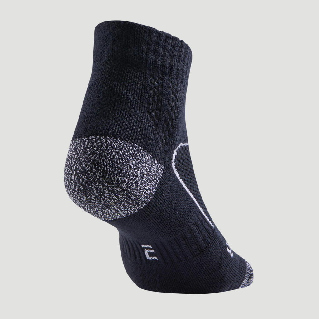 CHAUSSETTES DE SPORT MI-HAUTES ARTENGO RS 900 NOIR  BLANC LOT DE 3