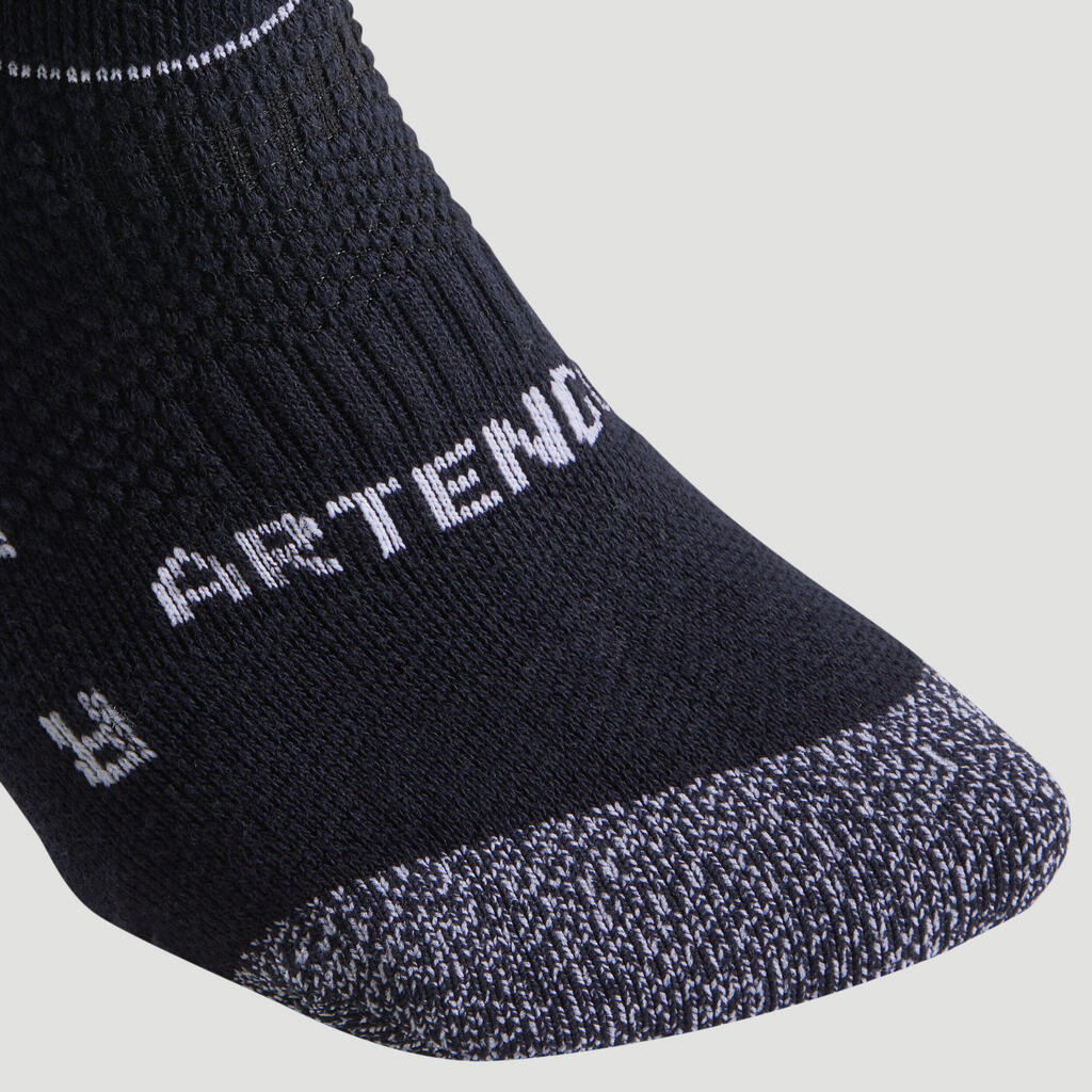 CHAUSSETTES DE SPORT MI-HAUTES ARTENGO RS 900 NOIR  BLANC LOT DE 3