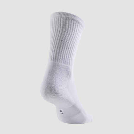 Calcetines altos de tenis Pack de 3 Artengo RS 100 Blanco