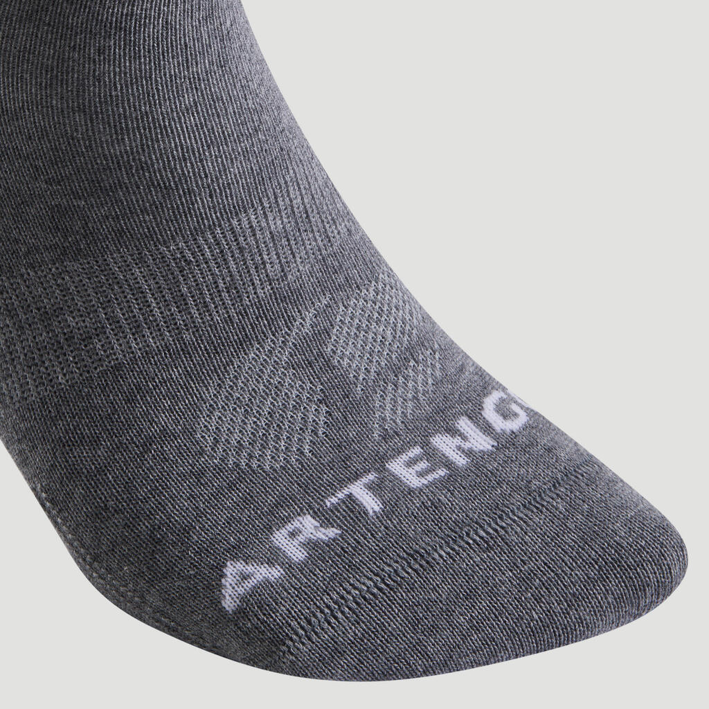 CHAUSSETTES DE SPORT MI-HAUTES ARTENGO RS 160 GRIS FONCE LOT DE 3