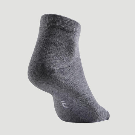 CHAUSSETTES DE SPORT MI-HAUTES ARTENGO RS 160 GRIS FONCE LOT DE 3