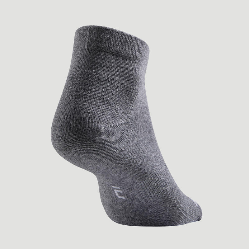 CALCETINES DE DEPORTE MEDIA CAÑA ARTENGO RS 160 GRIS OSCURO LOTE DE 3 PARES