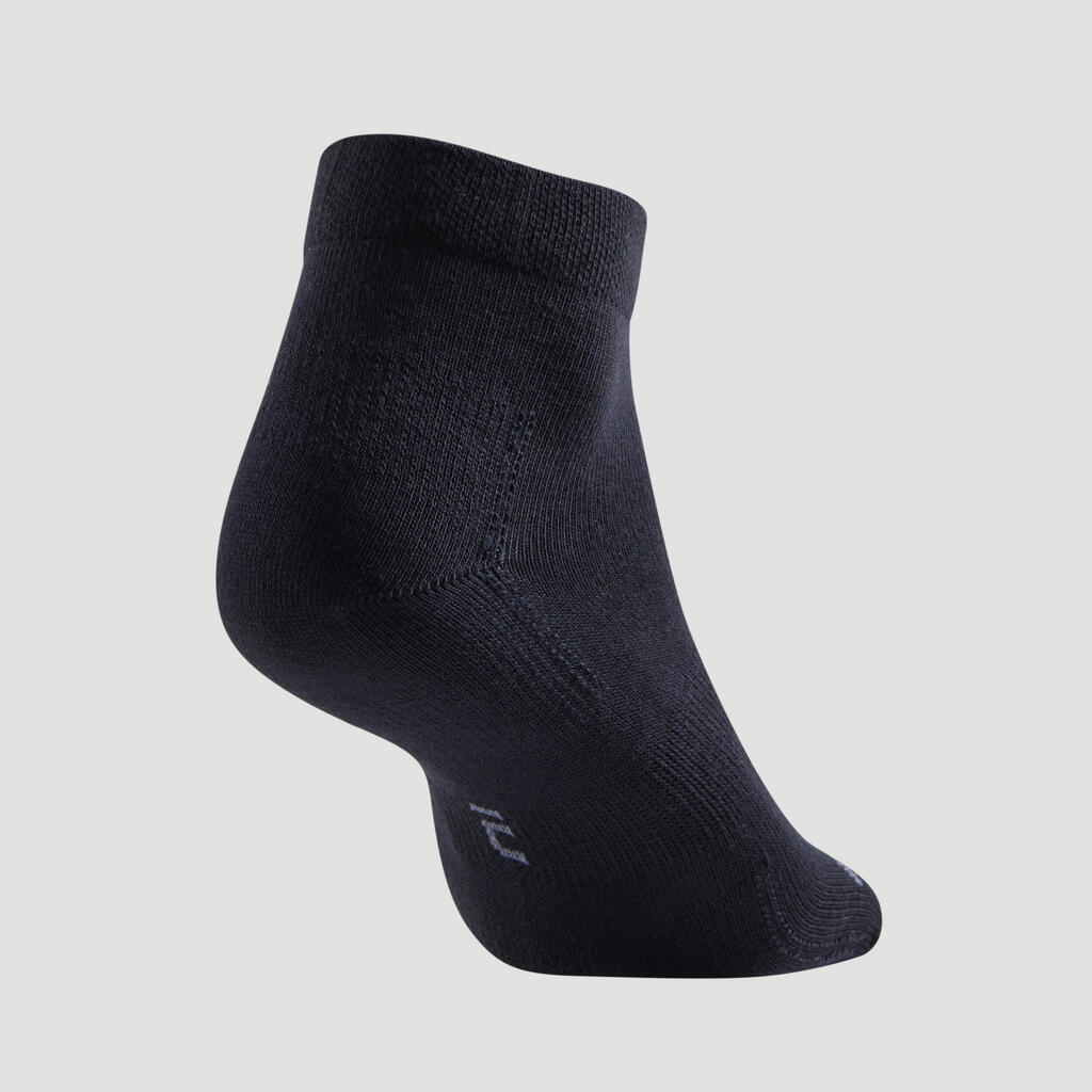 Kaki-crne čarape srednje visine za tenis RS 160 (3 para)