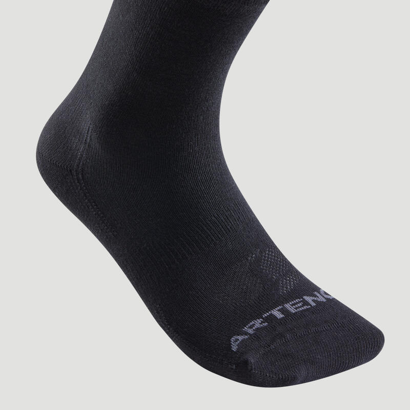 Vysoké tenisové ponožky RS160 3 páry černé