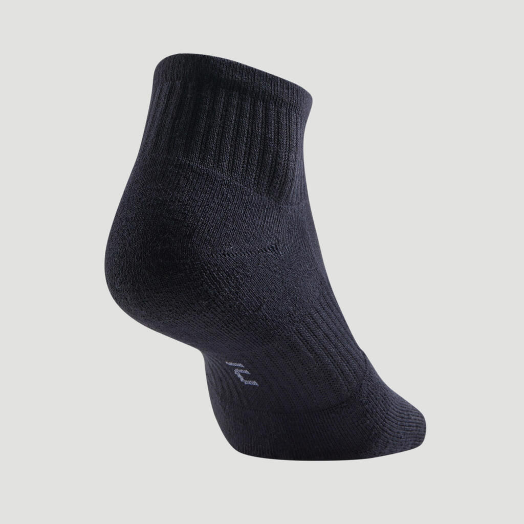 CHAUSSETTES DE SPORT MI-HAUTES DECATHLON RS 500 NOIR LOT DE 3