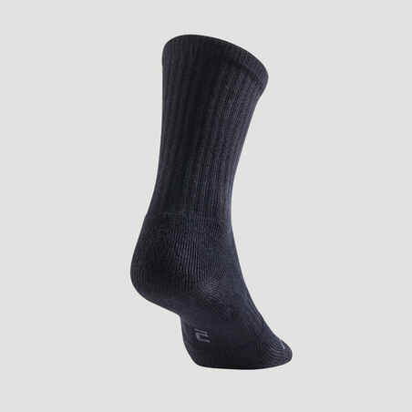 Calcetines altos de deporte Pack de 3 Artengo RS 500 negro