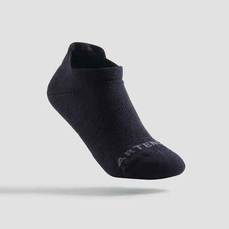 Kids' Low-Cut Tennis Socks Tri-Pack RS 160 - Black/Black/Grey