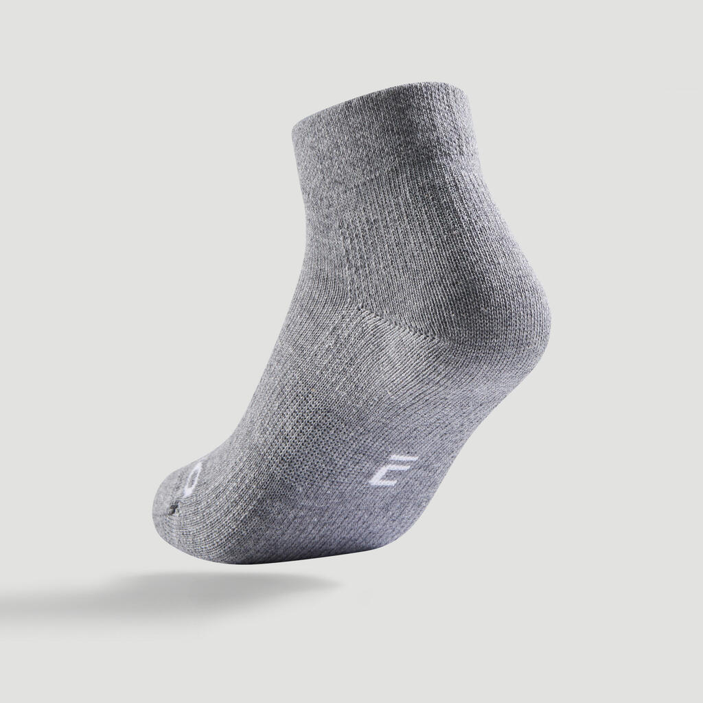 CALCETINES MEDIA CAÑA DEPORTE NIÑOS ARTENGO RS160 NEGRO GRIS PAQ. DE 3 PARES 