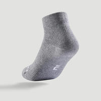 CHAUSSETTES DE SPORT ENFANT MI-HAUTES ARTENGO RS 160  NOIR GRIS LOT DE 3