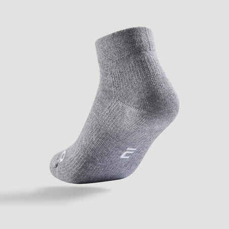 Kids' Mid Sports Socks Tri-Pack RS 160 - Black/Grey