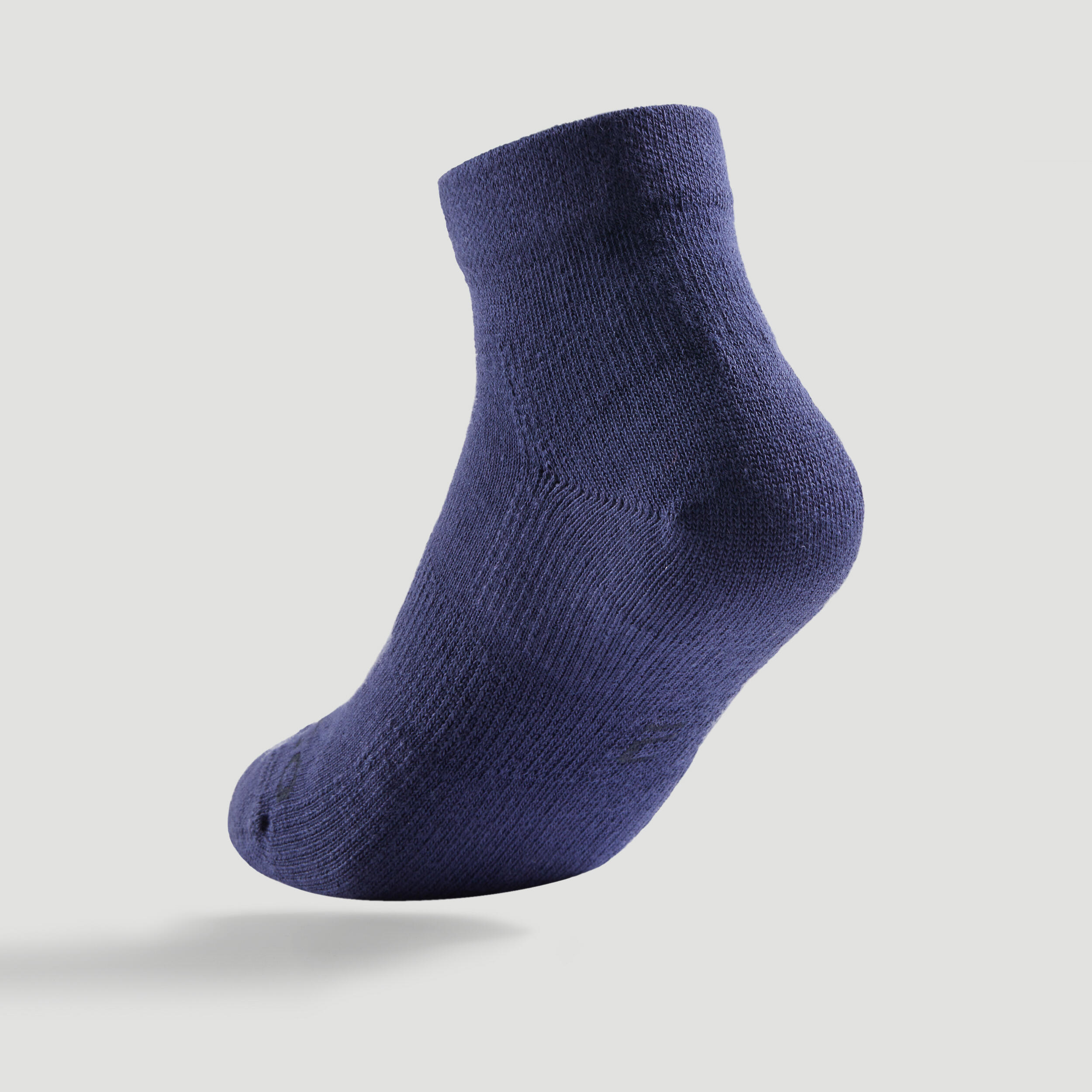 Kids' Mid Sports Socks Tri-Pack RS 160 - White/Navy 5/8