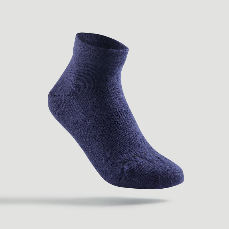 Dětské polovysoké tenisové ponožky RS160 bílé, modré 3 páry 