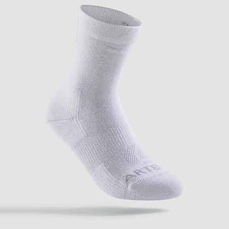 Ψηλές αθλητικές κάλτσες για παιδιά RS 160, 3 ζεύγη - Λευκό/Μπλε μαρέν
