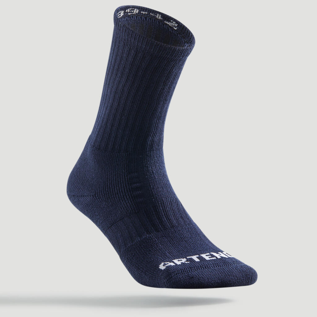 Plave/bele/zelene duboke čarape za tenis RS 500 (3 para)