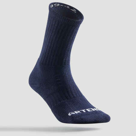 High Tennis Socks RS 500 Tri-Pack - Navy