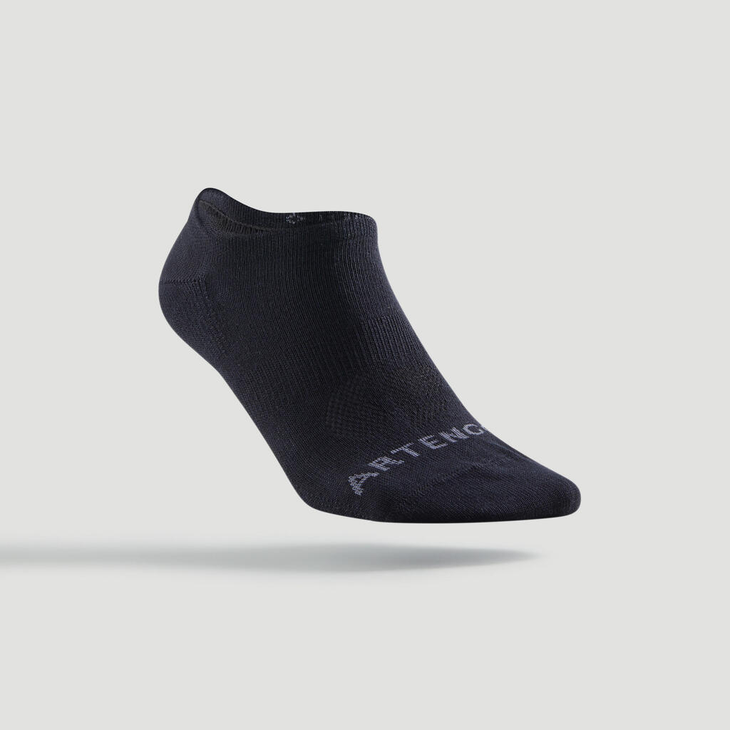 ČARAPE ZA TENIS RS 160 PLITKE 3 PARA - CRNE/SIVE
