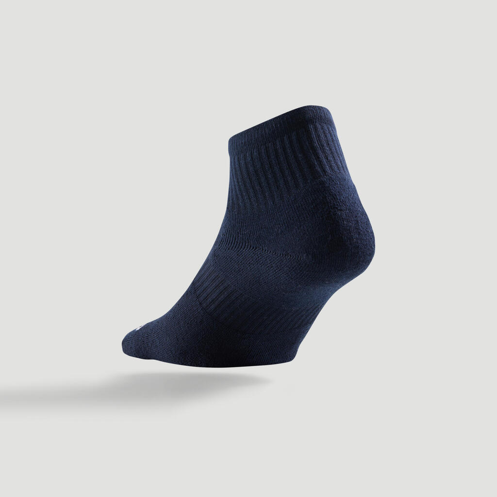 Mid-High Tennis Socks RS 500 Tri-Pack - Navy