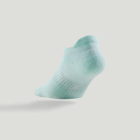 CHAUSSETTES DE SPORT BASSES ARTENGO RS 500 ROSE BLANC VERT LOT DE 3