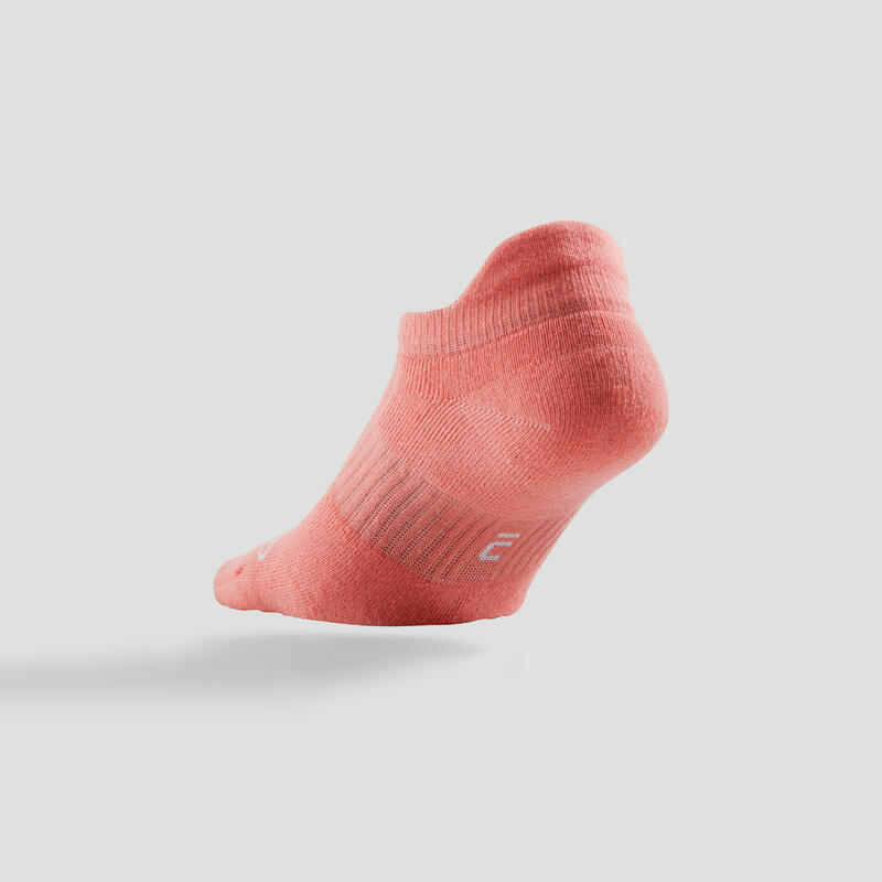 Nízké tenisové ponožky RS500 3 páry růžové, bílé, zelené 
