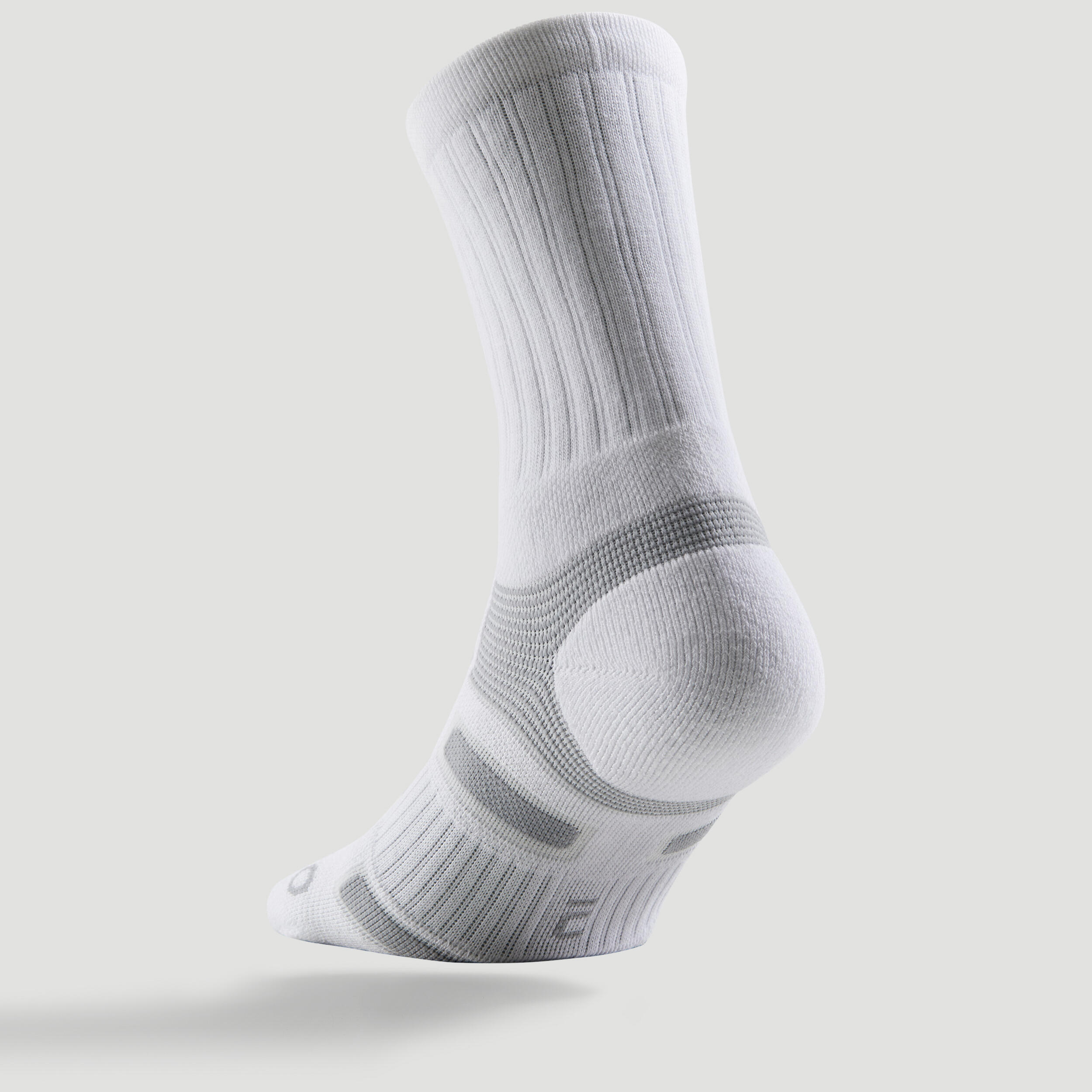 High Tennis Socks RS 560 Tri-Pack - White/Grey - ARTENGO