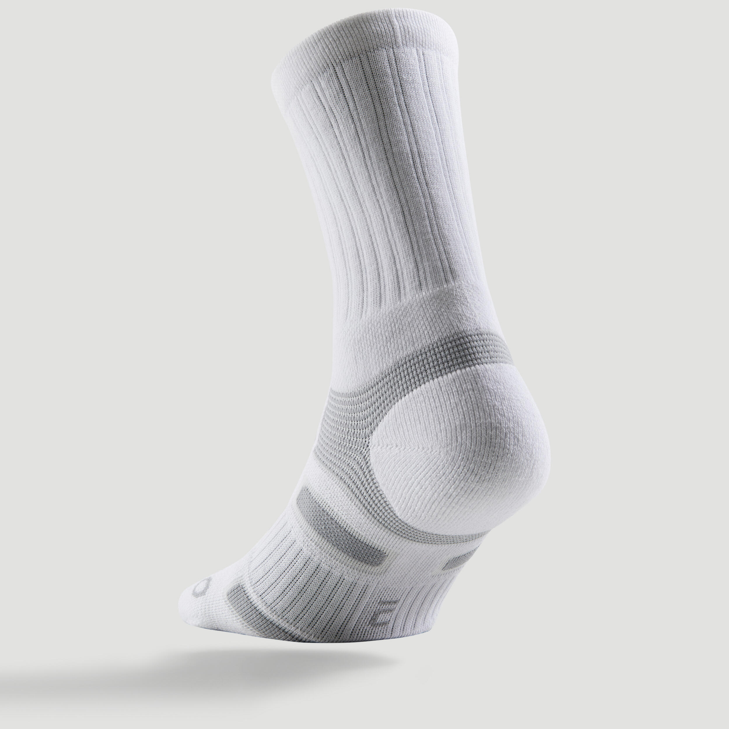 Calcetines altos de tenis Pack de 3 Artengo RS 560 blanco gris 3/8