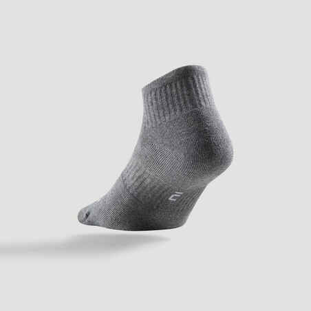 Calcetines media caña de tenis Pack de 3 Artengo RS 500 gris