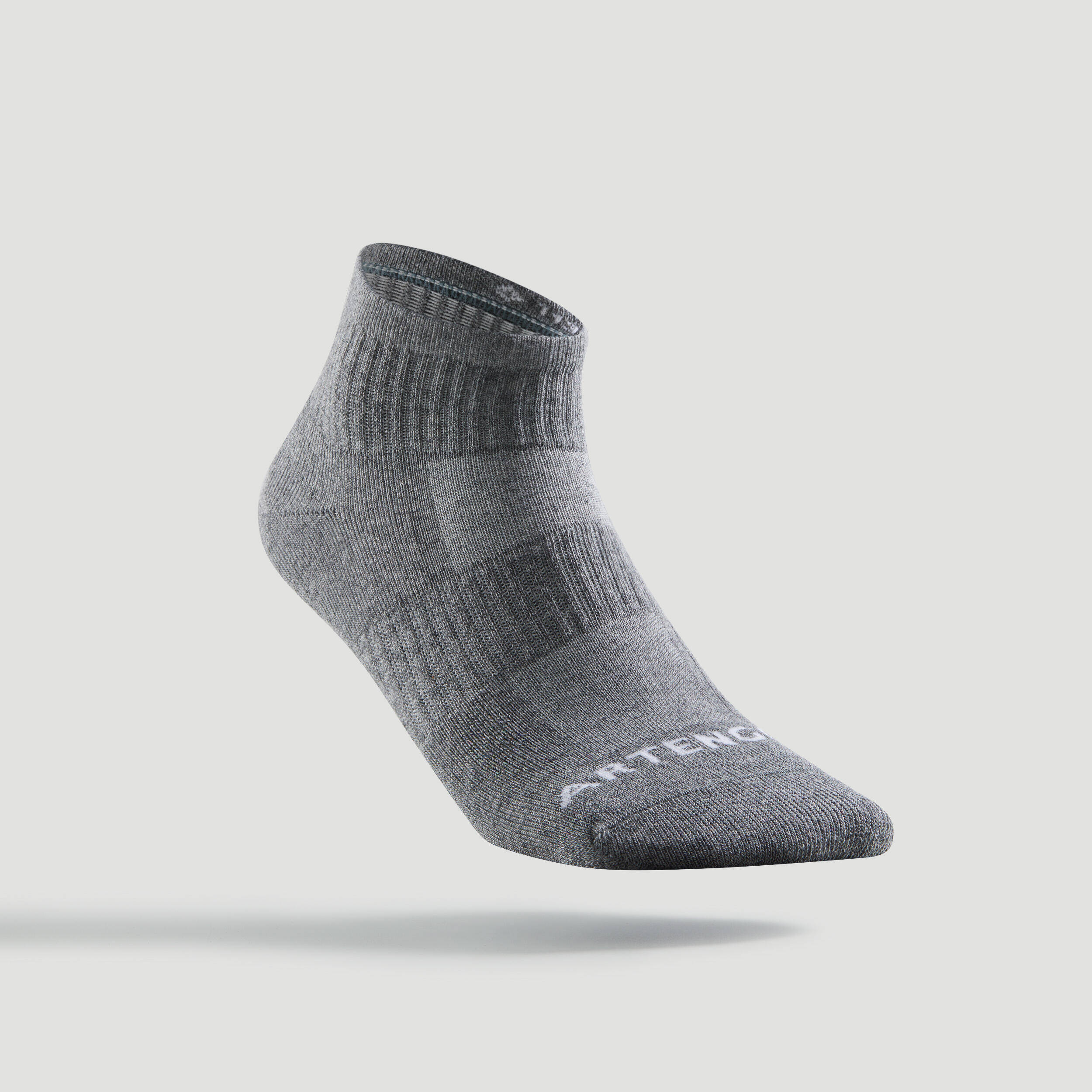 Mid-High Tennis Socks Tri-Pack RS 500 - Grey -  2