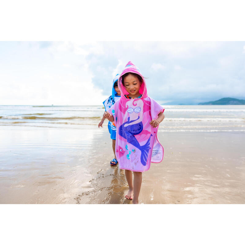 Surfing junior poncho mermaid pink