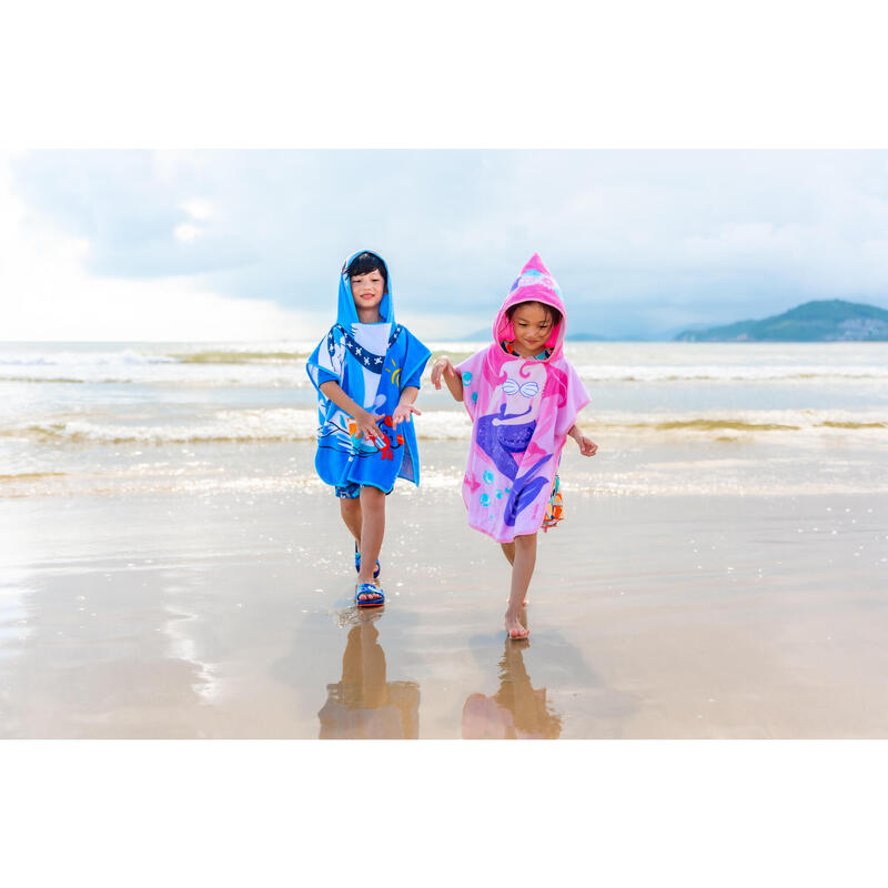 Surfing junior poncho mermaid pink