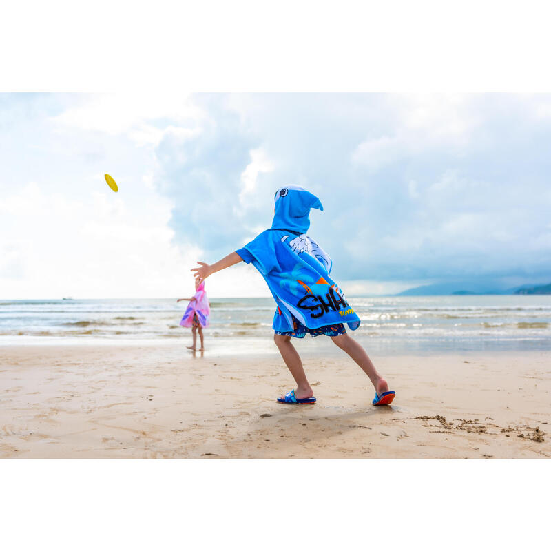 Poncho Surf Niños (110 a 125 cm) Tiburón Azul