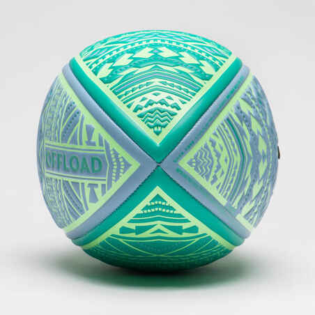 Paplūdimio kamuolys „R100“, 4 dydžio, maorių žalios spalvos, pilkas