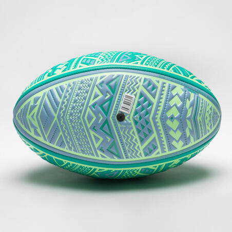 М'яч R100 для пляжного регбі розмір 4 зелений/сірий