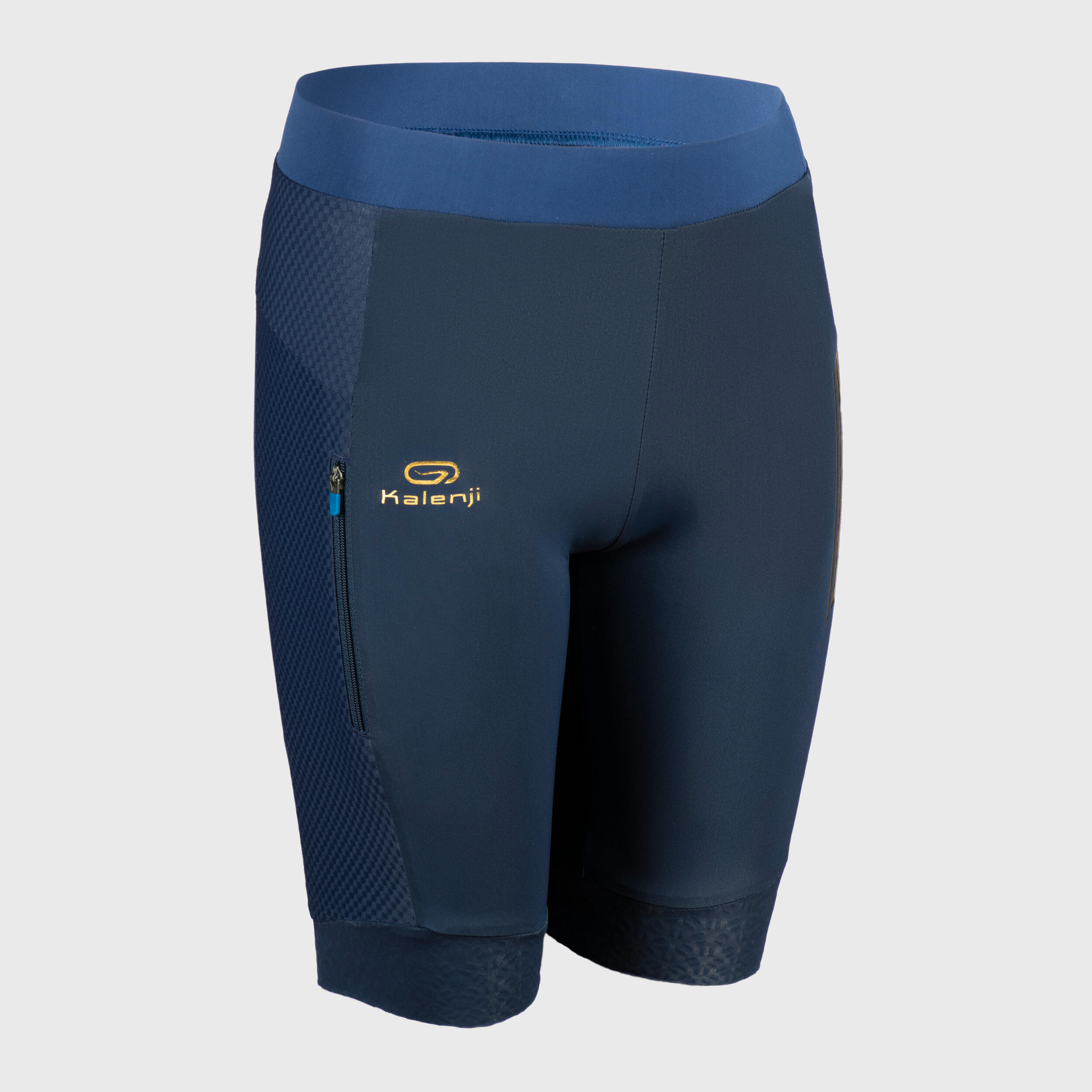 KIPRUN KIDS' RUNNING TIGHT SHORTS - KIPRUN DRY+ - NAVY BLUE