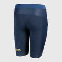 KIDS' RUNNING TIGHT SHORTS - KIPRUN DRY+ - NAVY BLUE