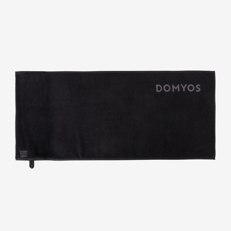 SERVIETTE DE FITNESS 3en1 COTON NOIR TAILLE 40 X 90 CM