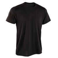 Camiseta fitness manga corta transpirable cuello redondo Hombre Domyos negro