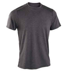 Ανδρικό αθλητικό T-shirt χωρίς ραφές με στρογγυλή λαιμόκοψη - Διάστικτο γκρι