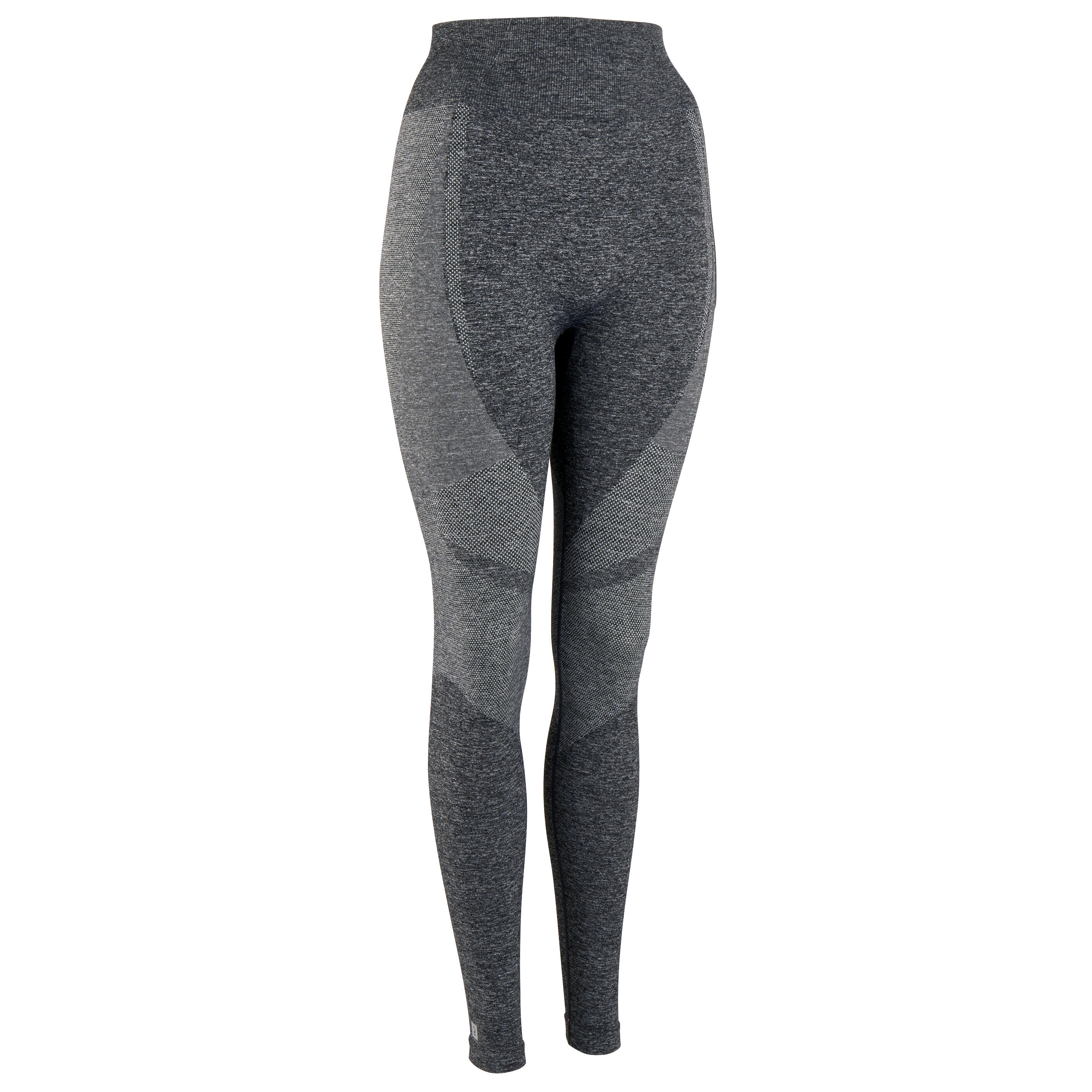 Leggings donna fitness 900 vita alta seamless grigi 12/18