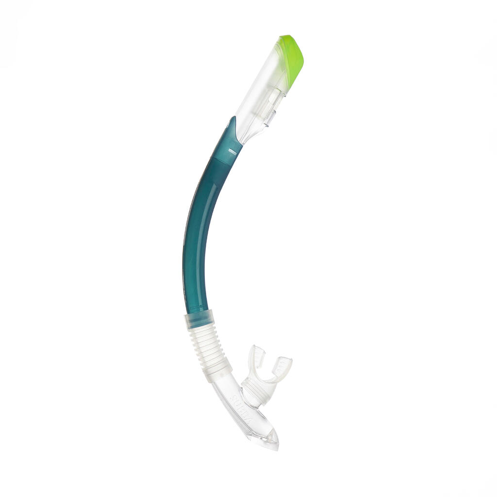 Kit de snorkeling masque 100 COMFORT tuba DRYTOP Adulte Vert avec sac