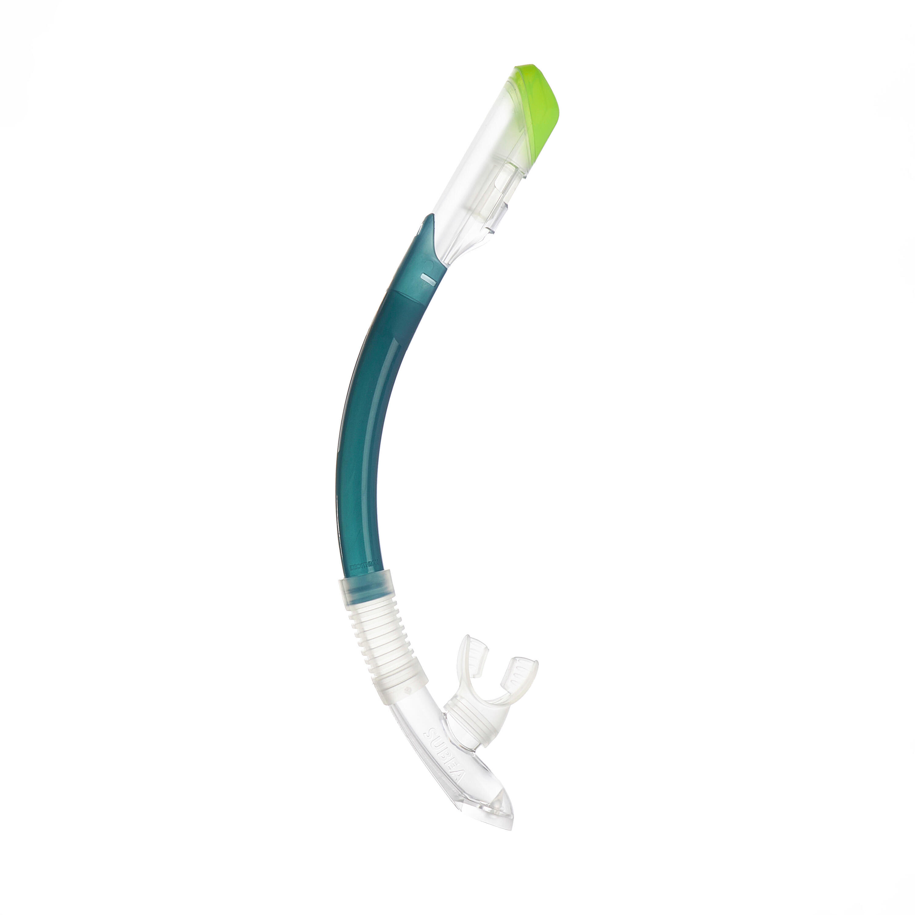 Adult snorkelling Kit 100 COMFORT mask and DRYTOP snorkel green with bag 3/13