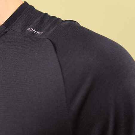 T-Shirt 500 Fitness atmungsaktiv Rundhals Herren schwarz