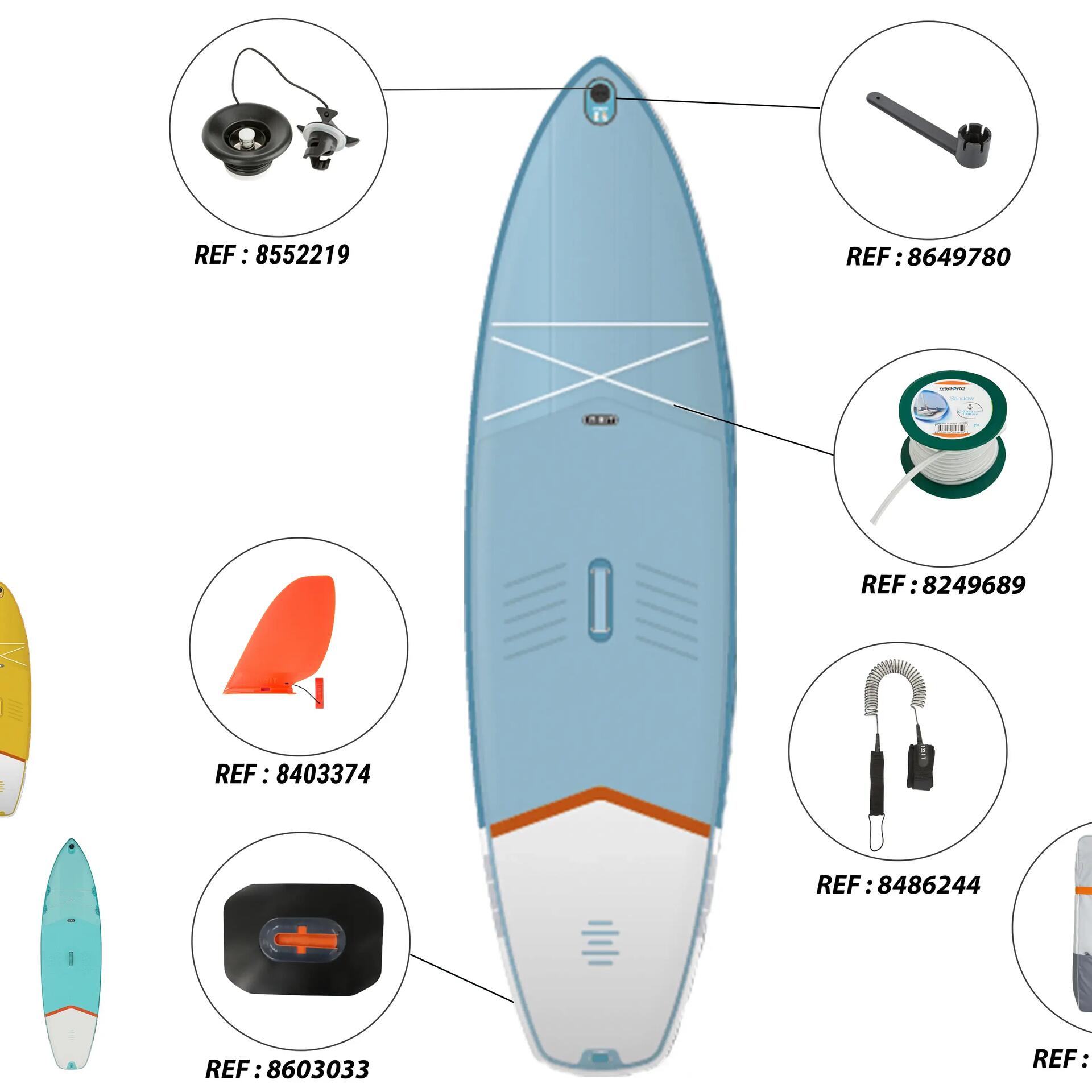 STAND-UP PADDLE GONFLABLE ALLROUND X100 : notice, réparation, pièces détachées