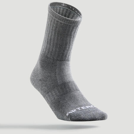 CHAUSSETTES DE TENNIS HAUTES ARTENGO RS 500 GRIS LOT DE 3