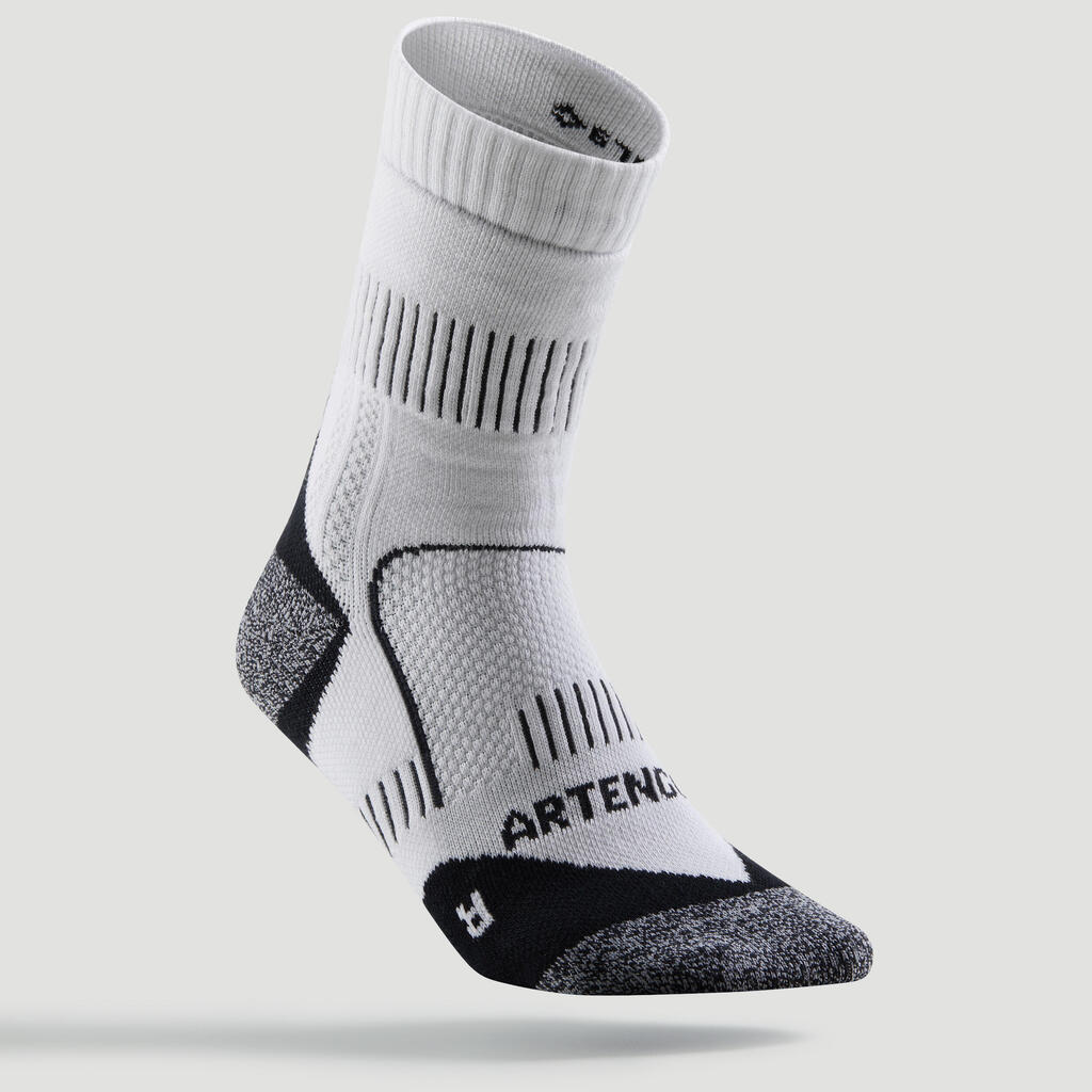 Chaussettes tennis coton hautes Gael Monfils - RS 900 blanc cassé lot de 3