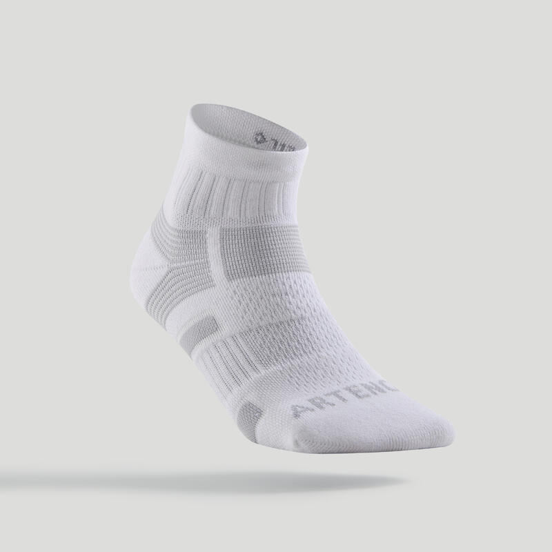 ARTENGO Tenis Çorabı - Orta Boy Konçlu - Unisex - 3 Çift - Beyaz / Gri - RS560 QB9938