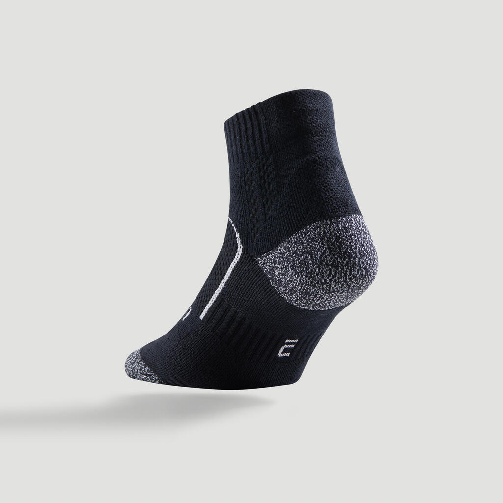 CHAUSSETTES DE SPORT MI-HAUTES ARTENGO RS 900 NOIR  BLANC LOT DE 3
