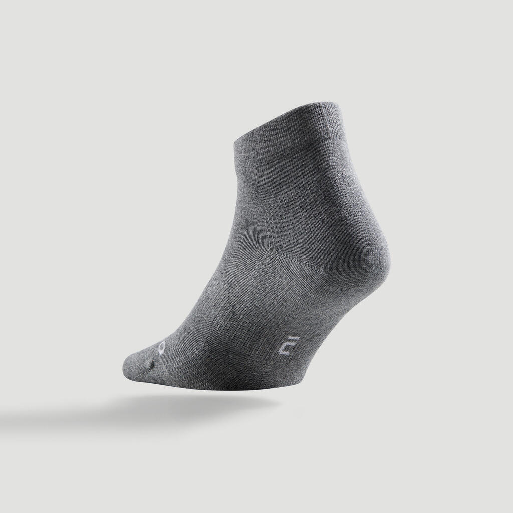 CHAUSSETTES DE SPORT MI-HAUTES ARTENGO RS 160 GRIS FONCE LOT DE 3