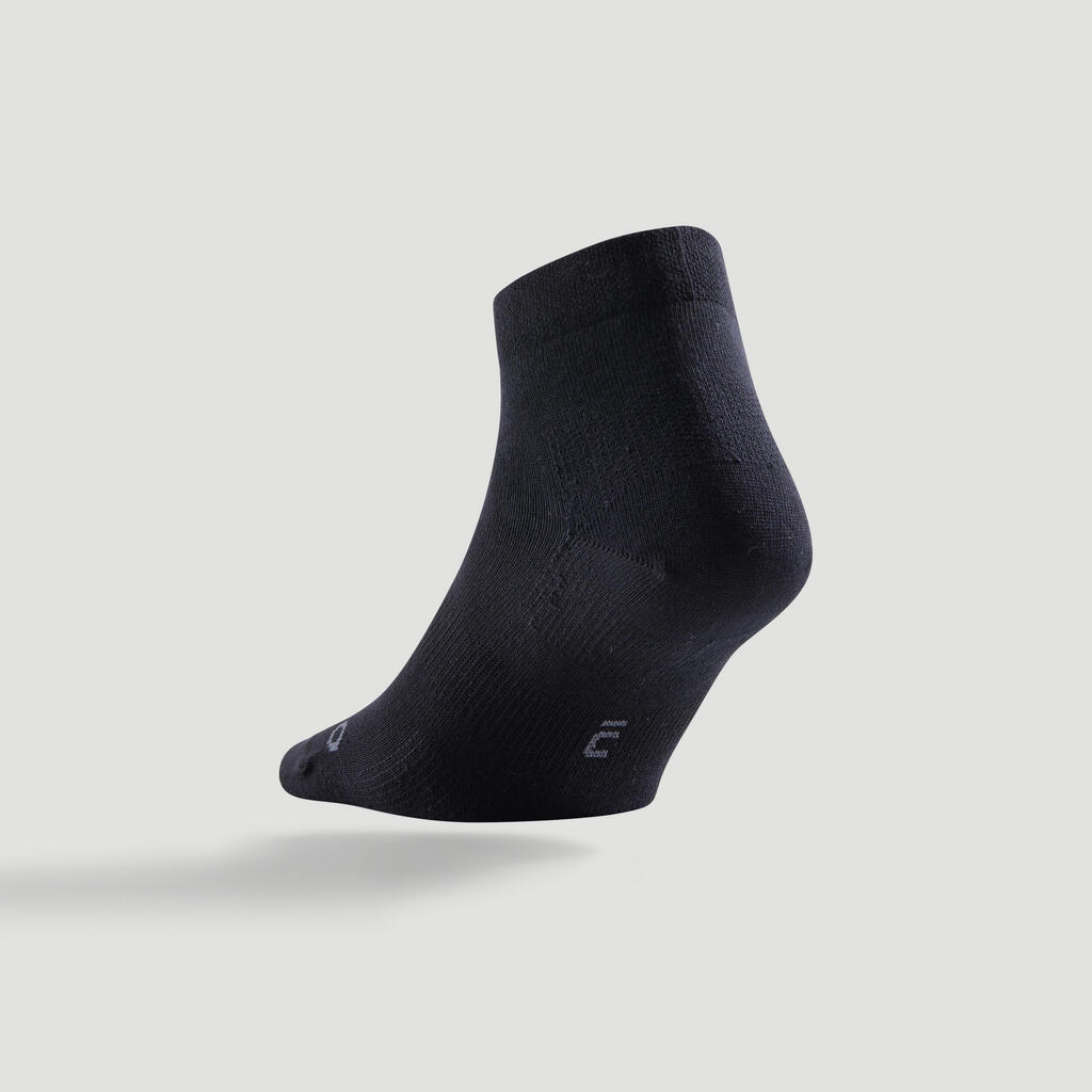 Αθλητικές κάλτσες μεσαίου ύψους RS 160 3 ζεύγη - Μαύρο
