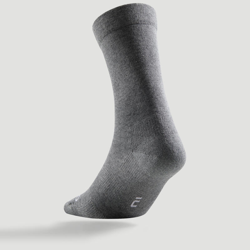 Vysoké tenisové ponožky RS160 3 páry šedé