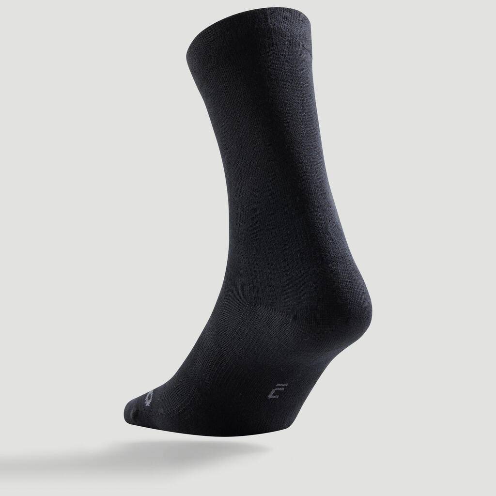 Športové ponožky RS 160 vysoké čierne-kaki 3 páry
